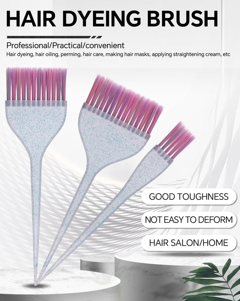 BarberTop 3 Pack Hair Color Brush Set - Professional Hair Dye Brush for Stylist, for Highlighting, Tint and Coloring Sections - Women Men Salon Use Home DIY Dyeing - Image 2